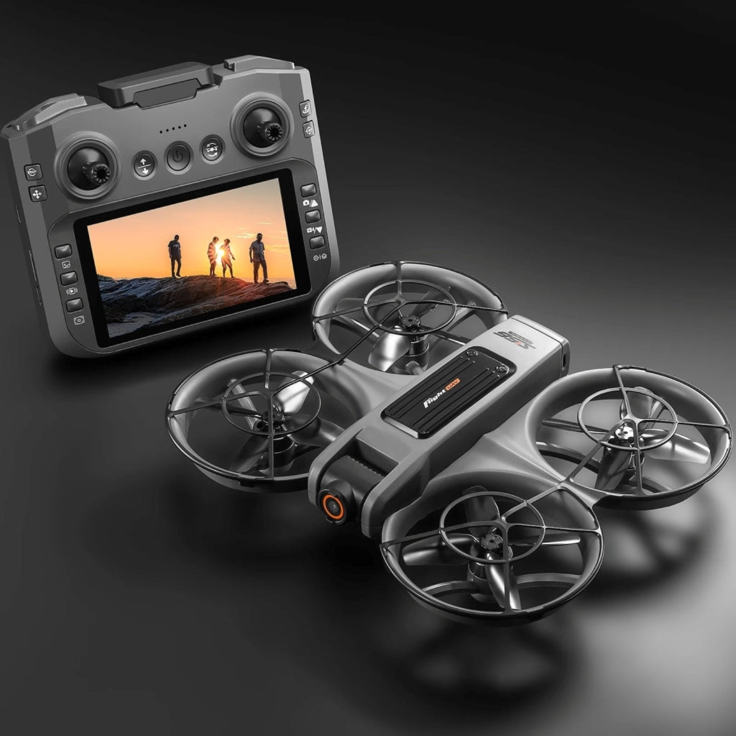 S156 Smart Drone in Vibrant Orange with Dual 1080p Camera, Optical Flow Positioning, and Obstacle Avoidance Sensors - Black Dodz Sri Lanka