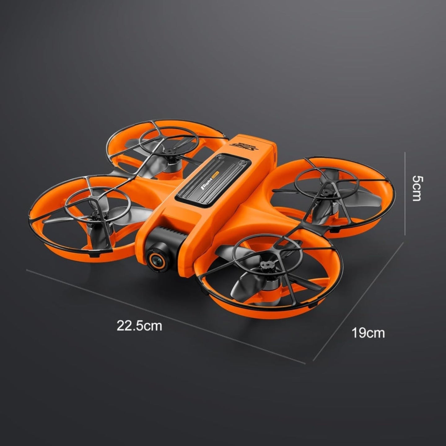 S156 Brushless Drone in Vibrant Orange with 4.5 inch Screen Remote - Black Dodz