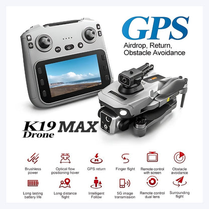 K19 Max GPS Drone Package including Carry Case, Extra Batteries, and Spare Propellers